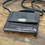 Brighton  Black Vintage Leather Croc Crossbody‎ Convertible Belt Wallet Bag Photo 2