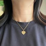 Handmade gold tone stainless steel celestial whimsical boho heart necklace🌟 Photo 5