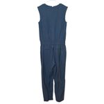 J.Crew Women's Drapey Oxford Blue Sleeveless Crepe V-Neck Jumpsuit Size 0 Photo 4