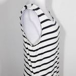 Loveappella Black and White Stripe Sleeveless Tunic with Side Ruching Size Large Photo 5