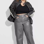 Wild Fable New 10 - High Rise Baggy Jeans Denim Wide Leg Silver Metallic Wash Photo 3