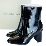 Donald Pliner NEW Leather BOOTIE ANKLE BOOT 9.5 Womens Black Crinkle Patent Shoe Photo 14