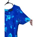 Sag Harbor Blue Floral Pattern Short Sleeve Maxi Dress 90s Vintage Womens Large Photo 3
