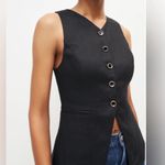 Reformation  Black Linen Aspen Vest. Size 2. New With Tags. Photo 2