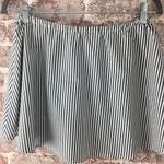 #118 NWT GRAY & WHITE Stripe Ticking Skater Skirt Gray Size XS Photo 3