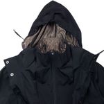 Gallery  Rain Coat Jacket Womens XL Black Hooded Full Zip Photo 8