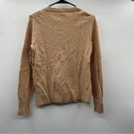 J.Crew  Mercantile Beige Asymmetrical Ruffle-Front‎ Crewneck Long Sleeve Sweater Photo 4