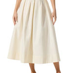 ASTR  Cream Full Flared Poplin Midi Skirt A Line Flowy Size Small Boho Photo 0