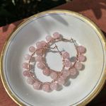 Handmade Rose Quartz Hoop Earrings Photo 3