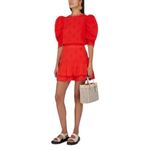 Farm Rio NWT  Ruffled 3-D Pineapple Mini Skirt Size Medium Warm Red Tropical NEW Photo 8