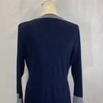 Nanette Lepore Bow Tie Lucianna Navy Blue and White Pinstripe Dress Size XL Photo 8