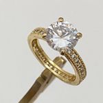 Solitaire Gold plated 7mm  Eternity Ring Size 7 Photo 12