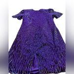 Laurence Kazar  Vintage Beaded Purple Sequin Silk Party Dress Size XL in EUC Photo 3