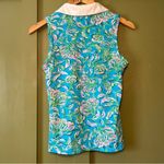 Lilly Pulitzer  Imara Floral Pique Sleeveless Polo Shirt sz xs Photo 4