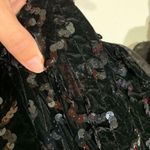 Vintage Zum Zum Black Dress Size Small Velvet Sequin Metallic Short Sleeves Photo 5