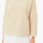 Tuckernuck  Rollins Funnel Neck Pullover Cream Teddy Fleece‎ Sherpa Women’s XS Photo 0