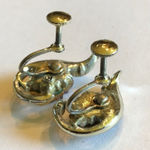 Coro Vintage Light Gold Tone Iridescent Yellow Resin Flower Clip On Earrings Photo 1