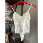 superdown  Rocky Denim Spaghetti Strap Bodysuit White Womens Size XS Photo 7