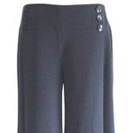 Cache Wide Leg Stretch Buttons Crop Self Belt Pant New Gray Gaucho NWT $98 Photo 1