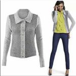 CAbi Square Stitch Cardigan Sweater Grey Black XS Photo 1