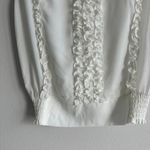 Frame  Silk White Ruffle front Blouse Photo 2