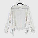 We The Free  Womens Top White Coraline Thermal V Neck Waffle Knit Oversized XS Photo 2