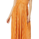 En Saison Ilianna Maxi Dress Womens Small Orange Pleated Formal Wedding Cocktail Photo 0