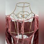 Altar'd State Altar’d State pink velvet butterfly print long sleeve crop top size small Photo 6