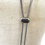 White House | Black Market Leather Double Tassel Necklace Photo 5