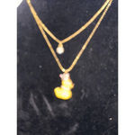 Betsey Johnson Vintage Dollhouse Rubber Ducky Duck Earrings And Necklace RARE Photo 11