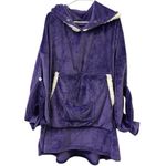 Purple Wearable Blanket Lots of Pockets Hoodie Oversized Sweatshirt One Size Size L Photo 3