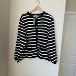 J.Crew New relaxed Emilie sweater lady jacket in stripe black/white size 3X BNWT Photo 2