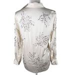 ZARA  Button Up Blouse XS Cream Embellishments Beading New Photo 1