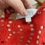 Jarlo London NWT Jarlo Anika Orange Eyelet Cocktail Dress Puff Sleeve Ruffle Hem Sz 0 Photo 4