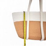Tan and Cream Women's Tote Bag Fashionable large capacity woven, shoulder bag Photo 2