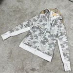 Athleta Triumph Printed Hoodie Sweatshirt Jacket Longsleeve Grey Gypsum Camo S Photo 4