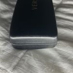 Versace Black Faux Leather Glasses CASE ONLY Felt Lined Gold Lettering On Top Photo 8