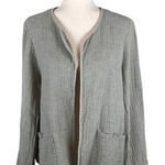 Adrienne Vittadini  gray linen blend open cardigan L Photo 0