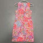 Lilly Pulitzer  Ryder Shift Dress Swish Fish Multicolor Neon Pink Women’s Size 0 Photo 3