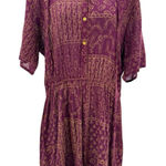 Earthbound Trading Co Romper Hooded Boho Print Burgundy Gold Women's XXL NWT Red Photo 0