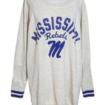 Touch Stadium Gray Ole Miss Rebels Oversized Pullover Tunic Size Large Blue Photo 0