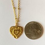 Handmade gold tone stainless steel celestial whimsical boho heart necklace🌟 Photo 6