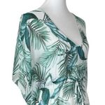 Kona Sol  Beach Coverup Midi Dolman Sleeves Green Palm Leaf Women’s Size Small Photo 5