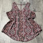 Pink Rose XL Women’s Patterned Blouse v neck tank top polyester Photo 1