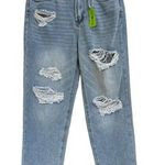 Forever 21 SZ 28 Cropped Jean Distressed Hi-Rise Zip-Fly Light Wash Frayed Hems Photo 0