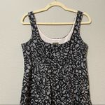 Anthropologie  Fei Grey Black Floral A Line Dress Womens 6 Babydoll Y2k Mini Photo 1