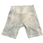 Buffbunny  Limitless Blue and White Biker Shorts Women’s Size Large 8” inseam Photo 0