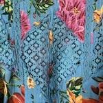 Farm Rio  Toucans Lace Inset Balloon Sleeve 100% Cotton Blouse Top Size Small Photo 3