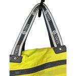 Bzees Neon Yellow Gray Duffel Tote Bag Travel Gym Shoulder Bag with Strap Photo 5