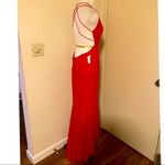 Fame and Partners Surreal Dreamer Red Deep V-Neck Open Back Gown SZ 2 Photo 10